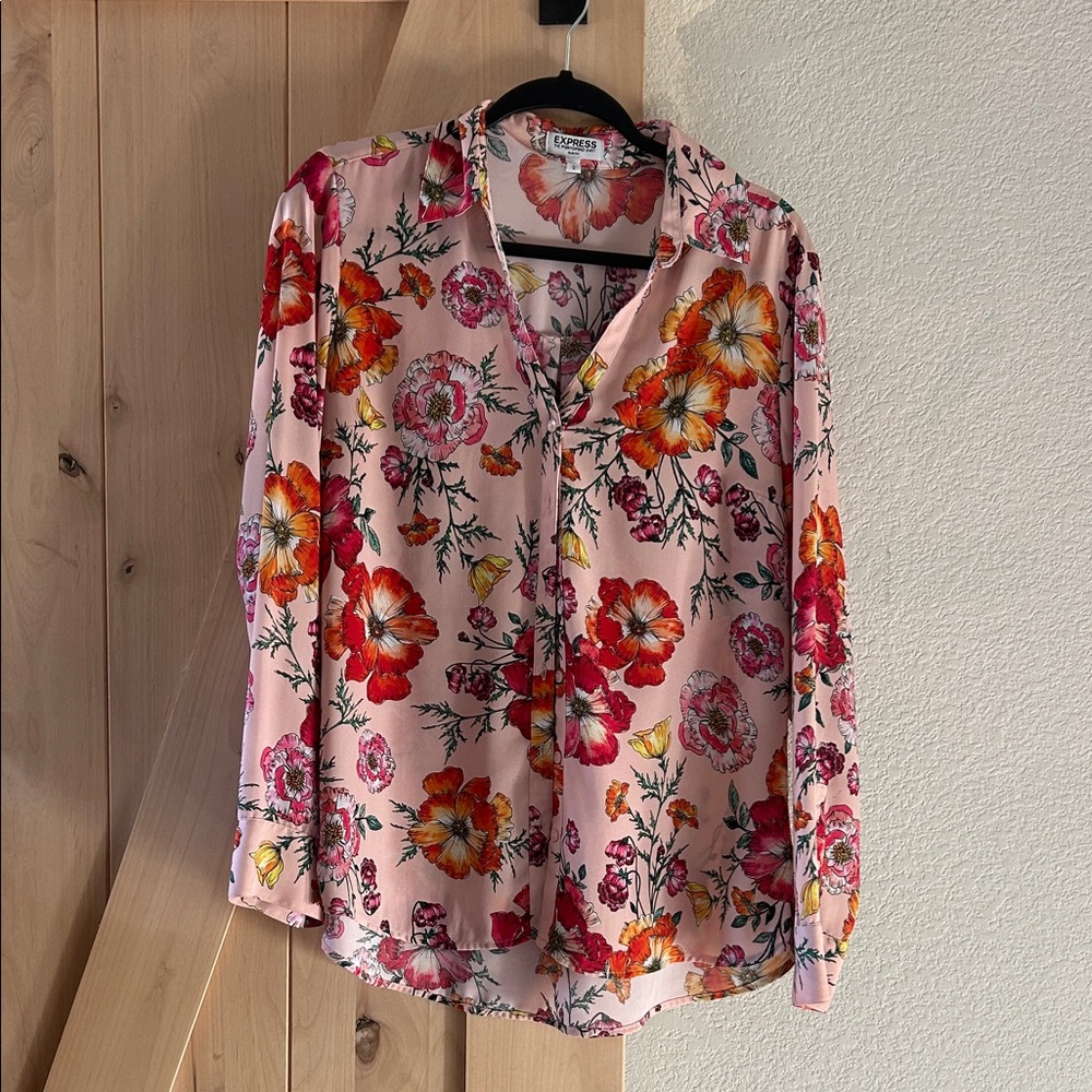 Express Floral Blouse in Pink and Red
